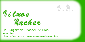 vilmos macher business card